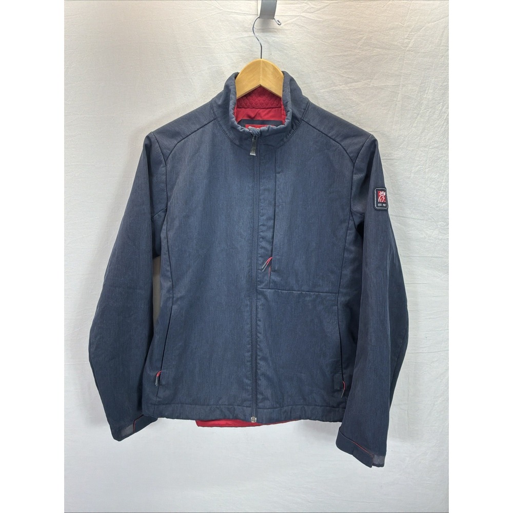 Chick Fil A Uniform Jacket Adult Medium Blue Fleece Full Zip Employee Oobe